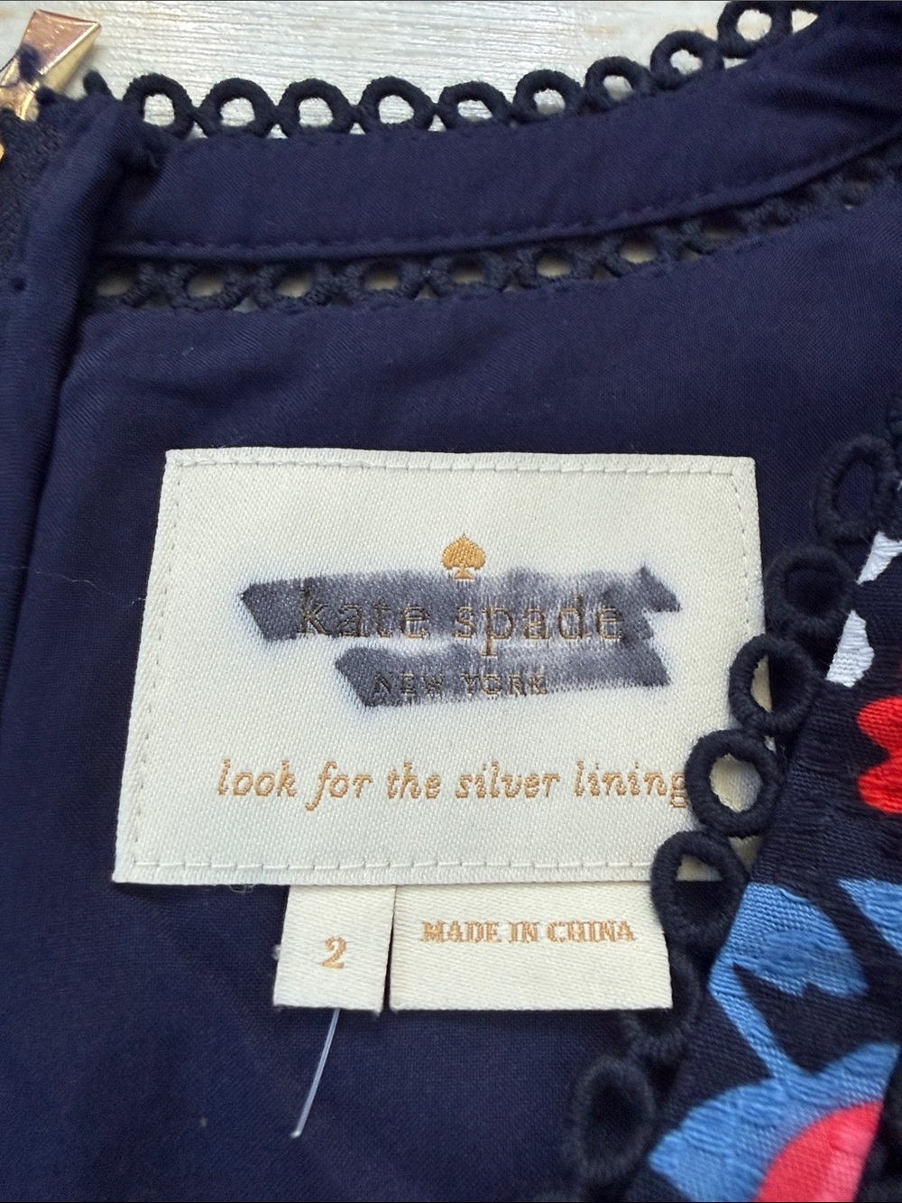 kate spade Navy Floral Dress with Red, White & Pink Flowers